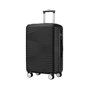 MAYEERTY 20 inch Luggage Suitcase with Spinner Wheels Expandable Hardside Luggage Lightweight Suitcase, 20" Checked Luggage Black - 1 of 4