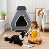 Sandinrayli Wooden Outdoor Dog House with PVC Rainproof Cover, Outdoor Indoor Pet Shelter (Dark Gray) - 3 of 4