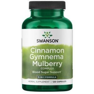Swanson Herbal Supplements Cinnamon Gymnema Mulberry Complex - 3-in-1 Formula 120 Caps - 1 of 4