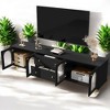 78.7" TV Stand with Glass Cabinet Doors, 2 Drawers & Legs – Entertainment Console for TVs up to 80", Media Center with Storage and Cable Management - 2 of 4