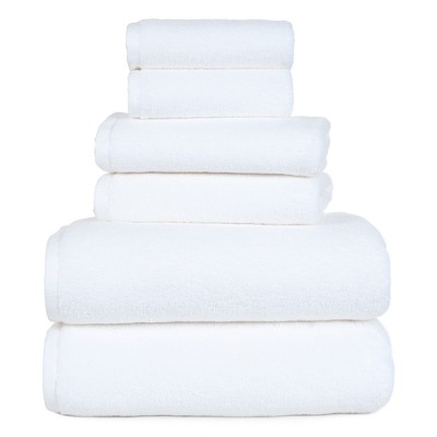 6pc Solid Bath Towels And Washcloths White - Yorkshire Home