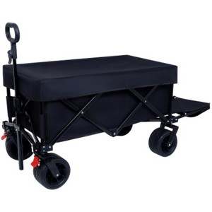 RISOKEYS Foldable Utility Wagon with Extended Tailgate & Lid, 400 lbs Capacity - All-Terrain Wheels,for Camping,Beach,Shopping,Outdoor - 1 of 4