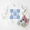 Simply Sage Market Women's Graphic Sweatshirt Anchor Wheel Grid - 3 of 4