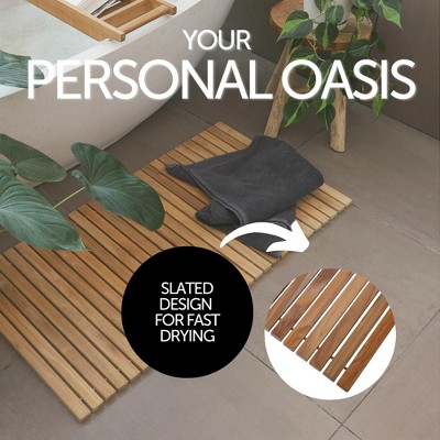 Nordic Natural Teak 40" x 20" Shower and Bath Mat