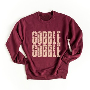 Gobble Gobble Block Distressed - Women's Graphic Sweatshirt - 1 of 4