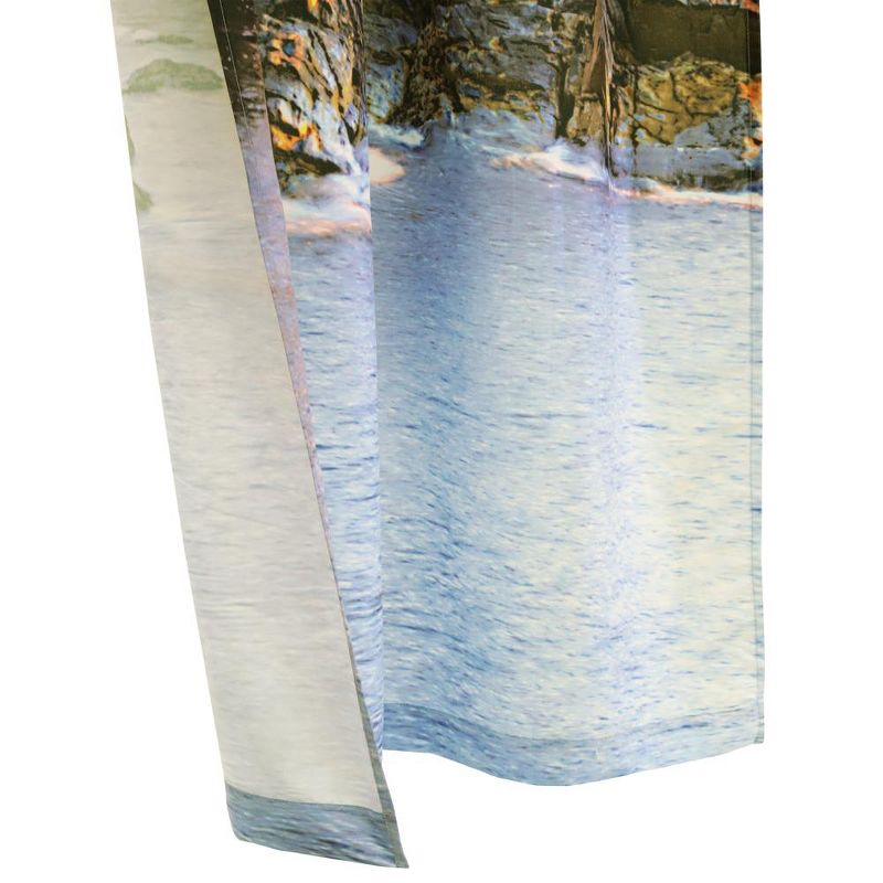 Habitat Photo Real Lighthouse and Ambient Surroundings Sunrise Light Filtering Pole Top Curtain Pair Each 38" x 84" Multicolor, 4 of 6