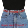Allegra K Women's Belt PU Leather Skinny Plus Size Punk Rock Style Grommet Waist Belts - 4 of 4