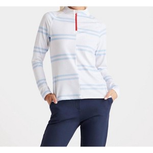 Women's OFFSET STRIPE TECH JERSEY QUARTER ZIP PULLOVER - G/Fore - 1 of 4