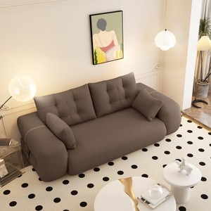 KWPZQEB 78.7" Lazy Sofa Couch, Human Dog Bed, Teddy Foldable Loveseat with Pillows, Modern 2-Seater Sofa Bed, Space Saving for Living Room - 1 of 4