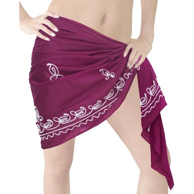 LA LEELA Women's Sarong Pareo Cover ups Wraps One Size Jam Embroidery