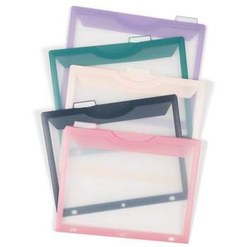 Jam Paper 5 1/2'' X 7 1/2'' 12pk Plastic Envelopes With Hook & Loop  Closure, Index Booklet : Target