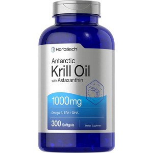 Horbaach Antarctic Krill Oil 1000mg | 300 Softgels - 1 of 3