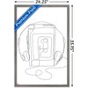 Trends International LINE AND BRUSH - Continuous Line Cassette Player Framed Wall Poster Prints - 3 of 4