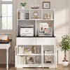 60'' Kitchen Pantry Cabinet, Tall Kitchen Pantry with Glass Doors, Kitchen Storage Cabinet with Drawers Coffee Bar Table - 3 of 4