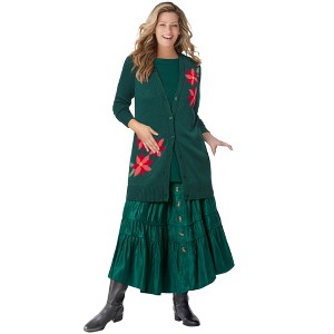 Woman Within Holiday Cardigan - 1 of 4
