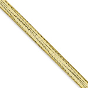 Black Bow Jewelry 5mm 10k Yellow Gold Solid Herringbone Chain Necklace - 1 of 4