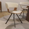 LeisureMod Upholstered Dining Chair in Leather/Velvet Poplar Wood Frame Nymia Series - 2 of 4