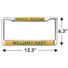 William & Mary School Logo Full Size Standard License Plate Metal Frame - 4 of 4
