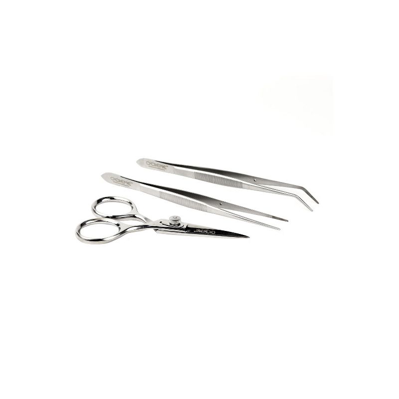 O'Creme Stainless Steel Precision Kitchen Culinary Fine-Tip Tweezer Tongs, Set of 3, 3 of 5