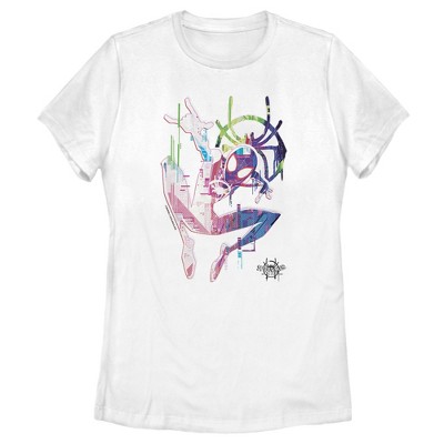 Women's Marvel Spider-Man: Into the Spider-Verse Rainbow Watercolor T-Shirt