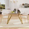 NicBex Modern Dining Table for 2-4 with Clear Tempered Glass Top and Metal Legs, Small Kitchen Table for Dining Room, Living Room - 2 of 4