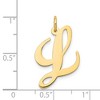 Black Bow Jewelry 14k Yellow Gold, Ella Collection, LG Fancy Script Initial Pendant A-W - 3 of 4