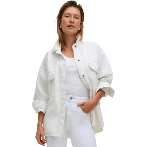 Ellos Women s Plus Size Oversized Denim Shirt Jacket Target