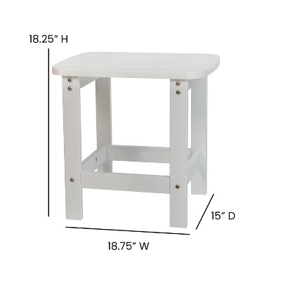 White Poly Resin 21" Indoor/Outdoor Adirondack Side Table