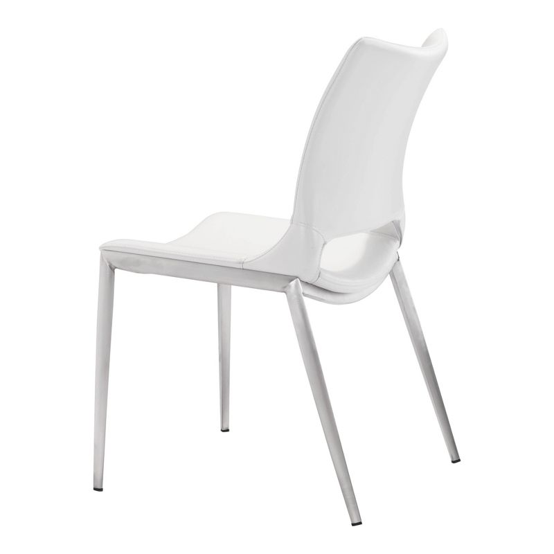 Set of 2 Geary Dining Chairs White/Silver - ZM Home, 6 of 12