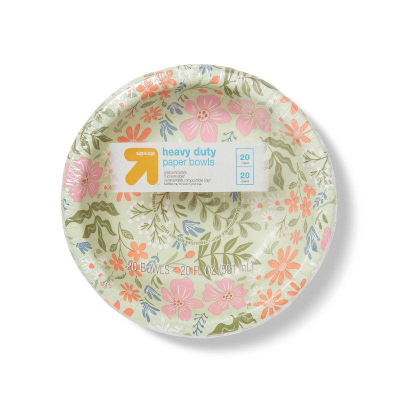 Disposable Bowl - Spring Floral - 20oz/20ct - up &#38; up&#8482;, 1 of 4