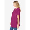 Woman Within Women's Plus Size Smocked Split Neck Tunic - 4 of 4
