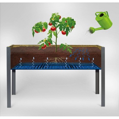 CedarCraft Elevated Spruce Planter with Steel Legs, 21" x 47" x 30"
