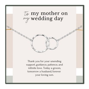 HOPE LOVE SHINE Wedding Gift for Mom – Mother of the Groom Silver Gold Necklace, Wedding Day Present from Son - 1 of 4