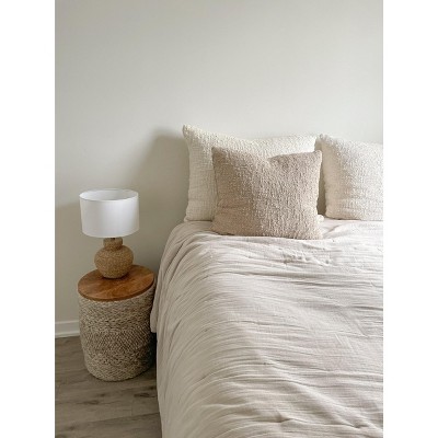 Cozy Textured Cotton Reversible Pillow Cover