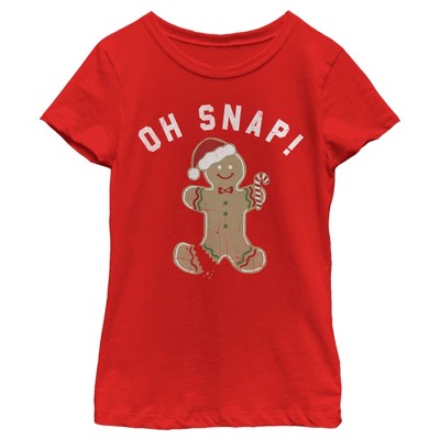 Girl s Lost Gods Christmas Oh Snap Gingerbread Cookie T shirt