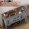 Costway Buffet Sideboard Cabinet Entryway Console Table with 2 Doors and 2 Drawers Blue/Brown/Gray/White - 2 of 4