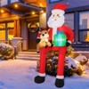 SEVOBAL Inflatable Holiday Decorations 9.5ft Inflatable Sitting Santa Decor Quick Inflation Outdoor Xmas Decor, Red, 50.4"*54"*114" - 2 of 4