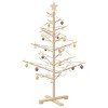 vidaXL Wooden Christmas Tree with Stand Natural 49.2" Solid pine wood - 3 of 4