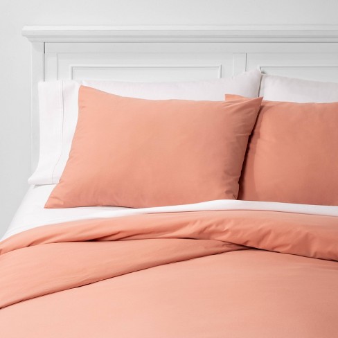 Twin Twin Extra Long Organic Solid Duvet Sham Set Honey Peach