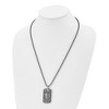 Black Bow Jewelry Stainless Steel Antiqued Embossed Cross Shield Dog Tag Necklace, 24 In - 3 of 4