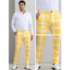 Lars Amadeus Men's Flat Front Contrasting Colors Plaid Dress Pants - 4 of 4