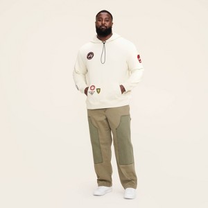 Adult Patchwork Hooded Pullover Sweatshirt - Woolrich x Target Cream - 1 of 4
