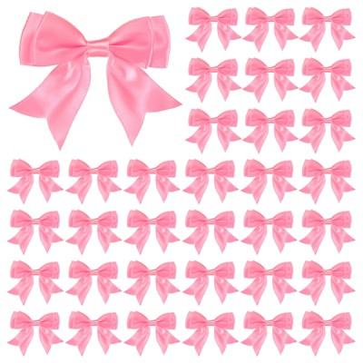 Unique Bargains Polyester Durable Craft Decorative Gift Double-Deck Pre-Tied Bows 3.6x2.2 Inch 50 Pcs