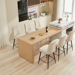 Okak Bar Stools Set of 2, Adjustable Iron Base Bar Chairs with Simple Velvet Upholstery, Vesratile Seating for Bar Counter, Kitchen - 1 of 4