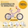 RoyalBaby Princess Girl Children's Bicycle Outdoor Ride-On Bike with Kickstand, Adjustable Seat, and Basket, Jenny/White-Pink - image 4 of 4