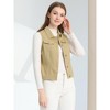 INSPIRE CHIC Women's Buttoned Washed Denim Vest with Faux Chest Flap Pockets - 3 of 3
