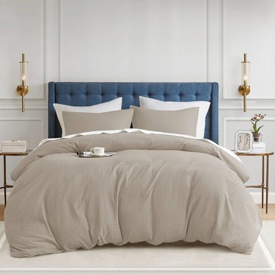Mina Waffle Weave Textured Duvet Cover Set - 510 Design