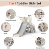 Kinsuite 6 in 1 Indoor Slide for Toddler 1-3 Age - Freestanding Baby Slide, White&Grey - 3 of 4
