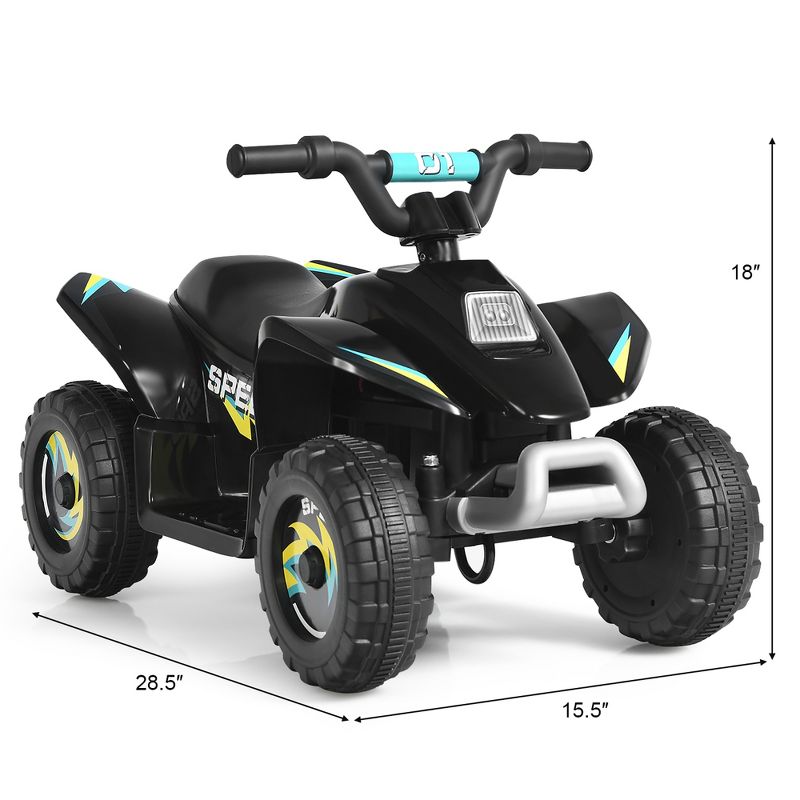 Costway 6V Kids Electric Quad ATV 4 Wheels Ride On Toy Toddlers Forward&Reverse White\Black\Blue\Red, 3 of 10