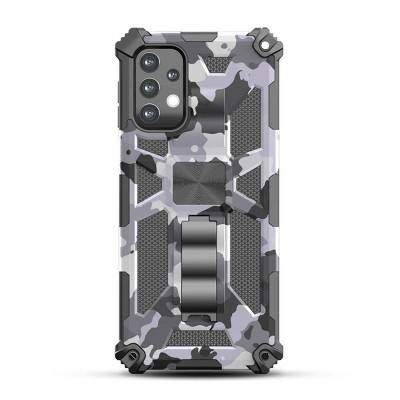 MyBat Sturdy Hybrid Protector Cover Case (with Stand) Compatible With Samsung Galaxy A32 5G - Gray Camouflage / Black